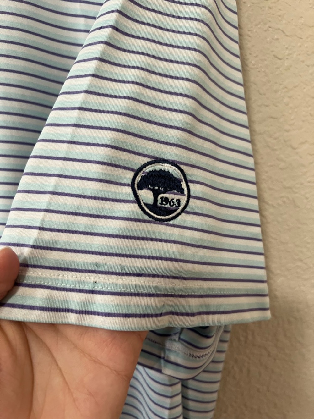 Greyson Men’s Light Blue Striped Performance Golf Polo Size Large - Picture 6 of 10
